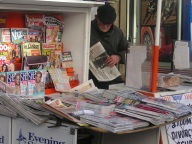 Newspaper stand in London
